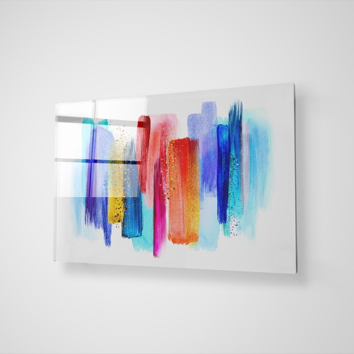 Wallity Cuadro decorativo multicolor de cristal templado 50 x 70 cm